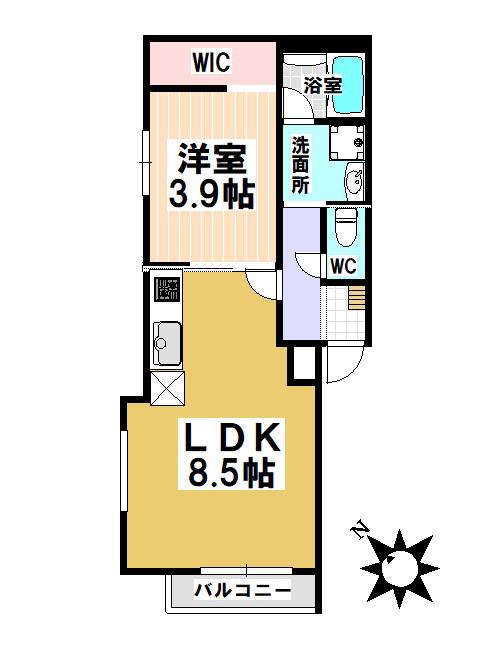 MOVE桜本町ノース(1LDK/1階)の間取り写真