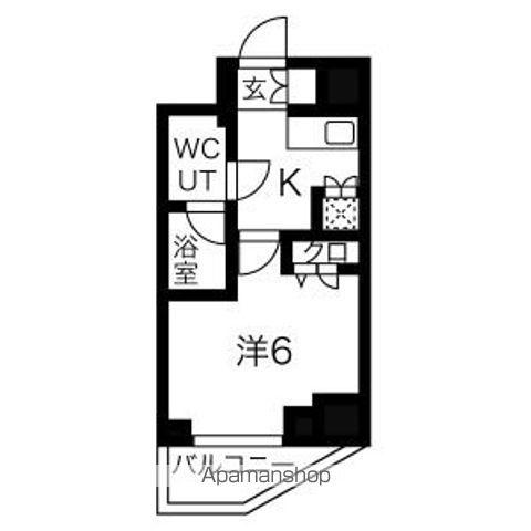 スパシエ アコルデ 横浜(1K/8階)の間取り写真