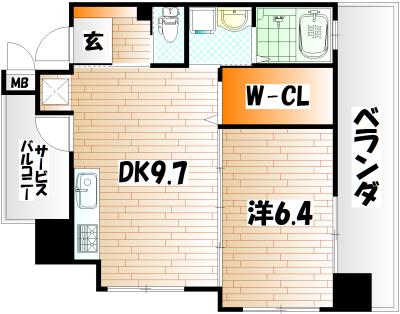 フェルト127(1LDK/10階)の間取り写真
