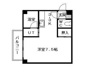 パラシオンN29(1K/2階)の間取り写真