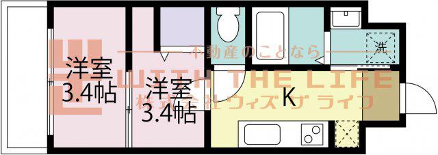 MARK AVENUE TOWER 久留(2K/12階)の間取り写真