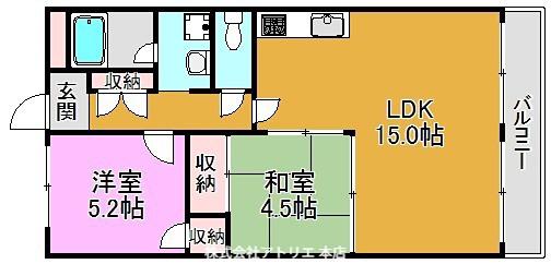 シティーコーポ長田(2LDK/3階)の間取り写真