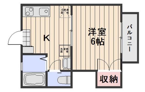 当新田ハイツ(1K/2階)の間取り写真