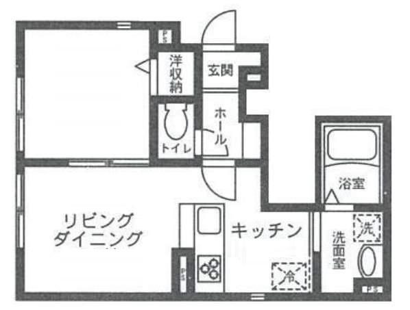 ルシーナ大森(1LDK/1階)の間取り写真