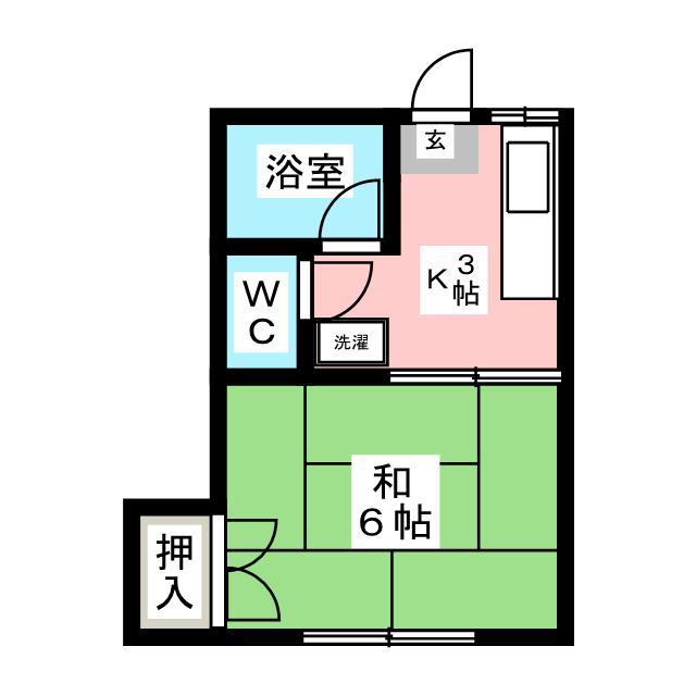 サンクレスト(1K/2階)の間取り写真