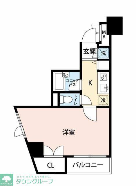 プライムアーバン番町(1K/4階)の間取り写真