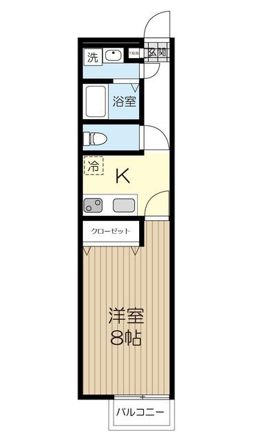 アムール 桃花(1K/2階)の間取り写真