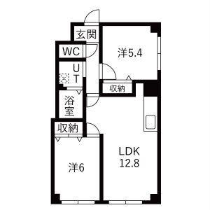 プロミネントAMA(2LDK/2階)の間取り写真