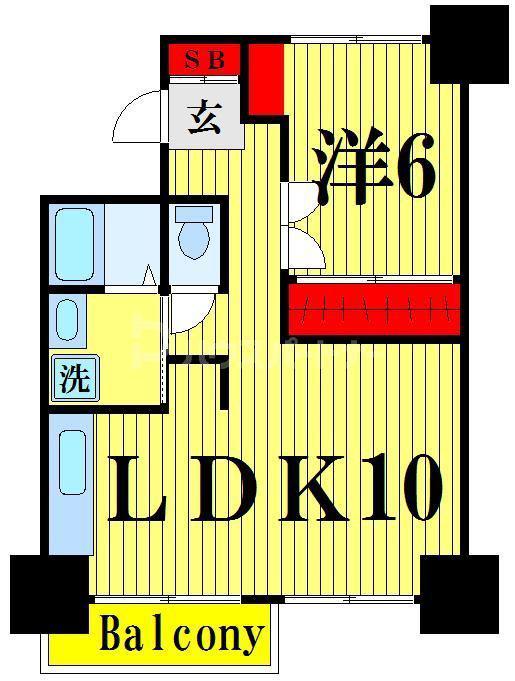 スペースG(1LDK/3階)の間取り写真