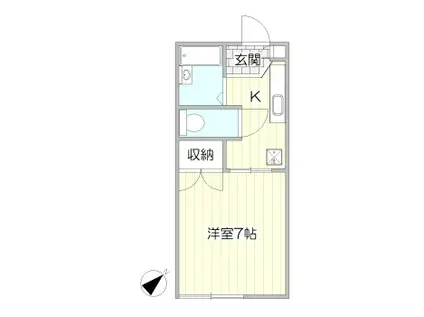 ドミールONO(1K/2階)の間取り写真