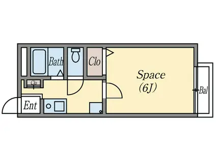 ビーライン須磨(1K/1階)の間取り写真