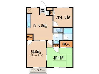 アーバンヒルズ21(3DK/1階)の間取り写真