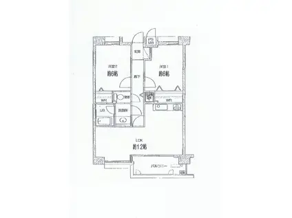 エーデルハイム鴨川(2LDK/4階)の間取り写真