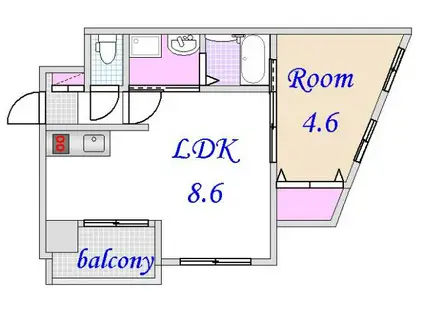 KATAYAMABLDG 24(1LDK/12階)の間取り写真