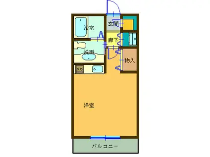 ファルコン(ワンルーム/3階)の間取り写真