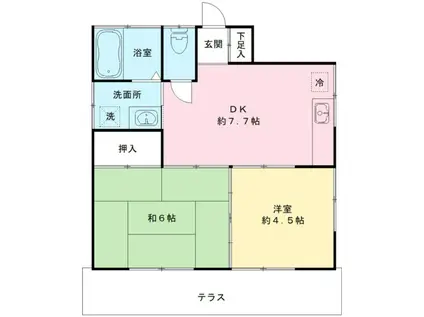 阿部アパート(2DK/1階)の間取り写真