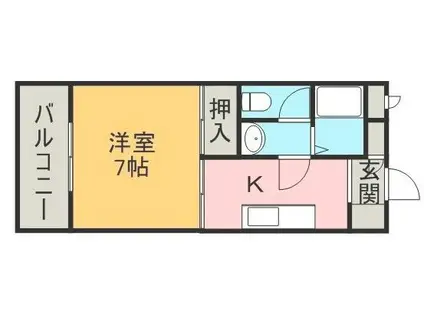 クレセントハイム(1K/1階)の間取り写真