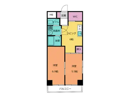 TIARA小杉(2DK/3階)の間取り写真