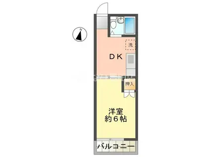 コーポ平成I(1DK/2階)の間取り写真