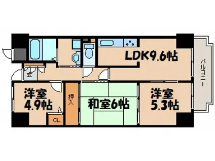 サンヒルズコープマンションA棟 1409(3LDK/14階)の間取り写真