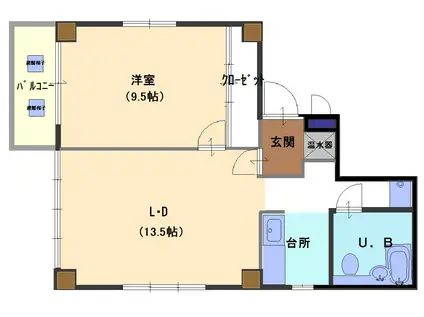 マジックスII(1LDK/5階)の間取り写真