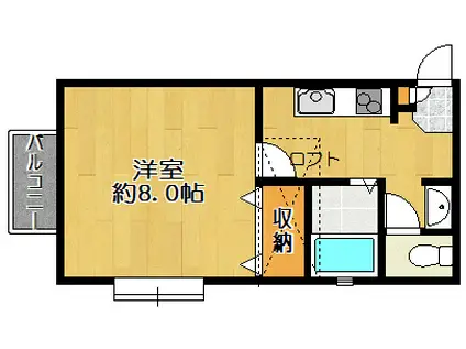 プリマベーラK(1K/1階)の間取り写真