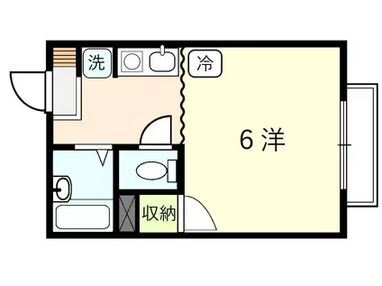 ふじハイツII(1K/1階)の間取り写真