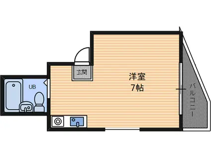 アールユーアイ21(ワンルーム/4階)の間取り写真