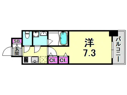 スプランディッド神戸北野(1K/5階)の間取り写真