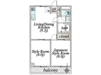メゾン・ド・NAGASE(2LDK/3階)の間取り写真