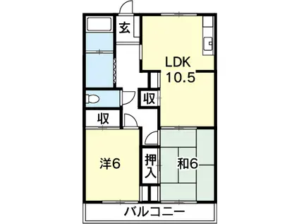 光洋ビル(3DK/5階)の間取り写真