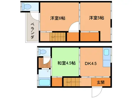 高松荘(3DK/1階)の間取り写真