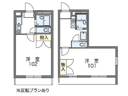 レオパレスLUCEI(1K/2階)の間取り写真