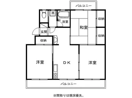 コーポコータロー(3DK/4階)の間取り写真