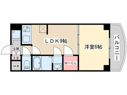 ノルデンタワー新大阪アネックスA棟(1LDK/8階)の間取り写真