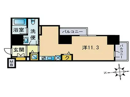 セレニティコート渋谷神泉(ワンルーム/10階)の間取り写真