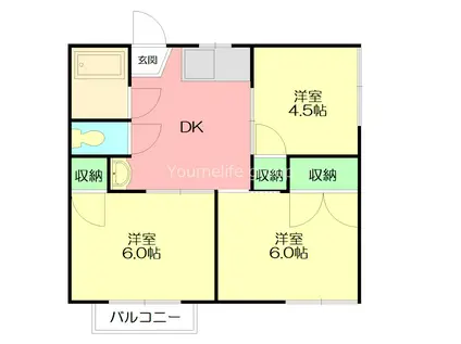 多田ハイツ(3DK/1階)の間取り写真