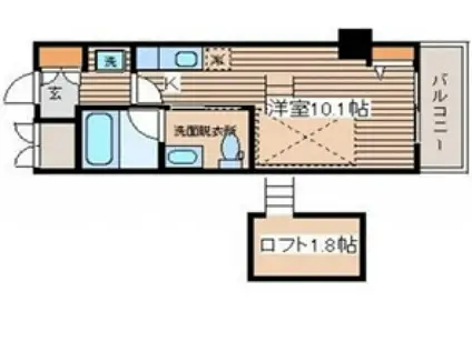 エクセリア舟入本町(ワンルーム/9階)の間取り写真