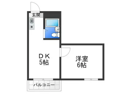 プリマベーラ堺東(1DK/4階)の間取り写真