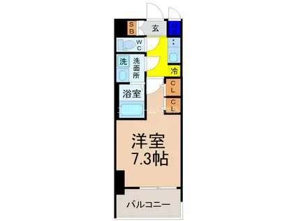 S-RESIDENCE桜山イースト(1K/2階)の間取り写真