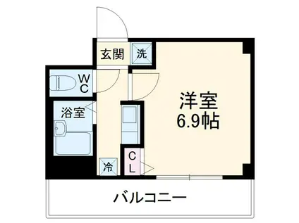 レジディア浦安II(1K/6階)の間取り写真