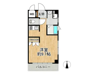 ブルネンハイム(ワンルーム/2階)の間取り写真