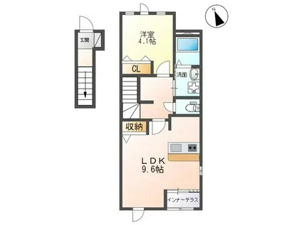 カーサ ボノスII(1LDK/2階)の間取り写真