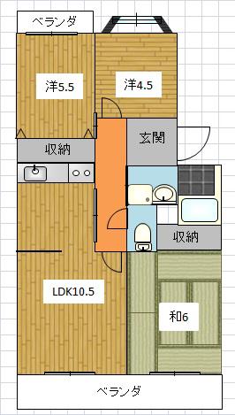 センチュリーメゾン東田中(3LDK/1階)の間取り写真