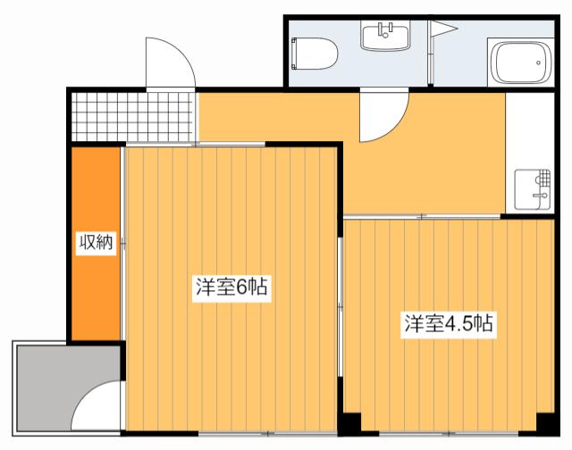 KYOUBUN BLD(2DK/4階)の間取り写真