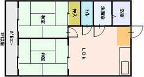 メゾンニシヤ(2LDK/2階)の間取り写真