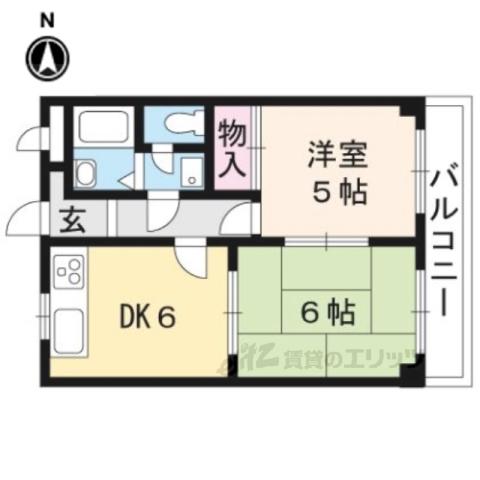 メゾン紫(2DK/2階)の間取り写真