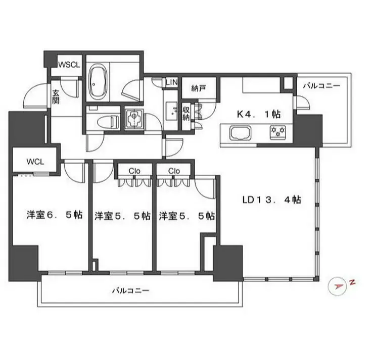 ブランズタワー芝浦 21階階 間取り