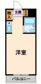 ベルトピア加古川(ワンルーム/3階)の間取り写真
