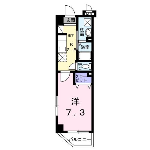 ラフレシール SHIMA(1K/6階)の間取り写真